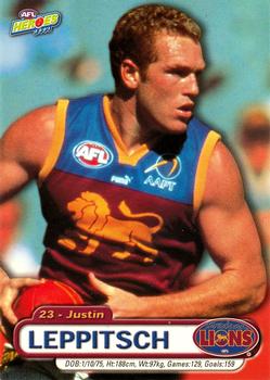 2001 ESP AFL Heroes #11 Justin Leppitsch Front